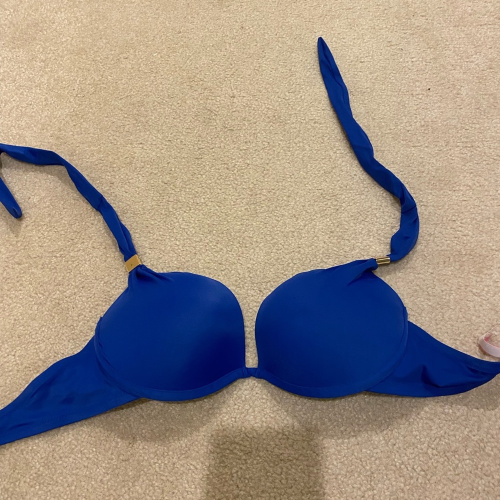 Blue bikini top